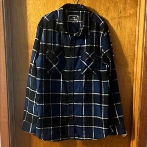 Heritage Men's Navy and Black Checkered Shirt Large